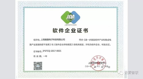 云賽智聯(lián)旗下企業(yè)塞嘉電子獲得 雙軟企業(yè) 認定